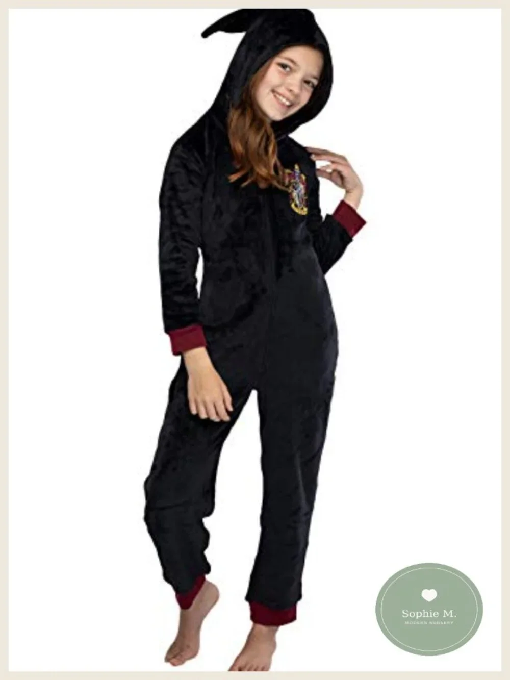 Harry Potter Kids Hooded Fleece One-Piece Pajama Union Suit